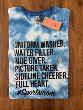 Handmade Sports Mom Tie Dye Graphic Tee NWT Medium